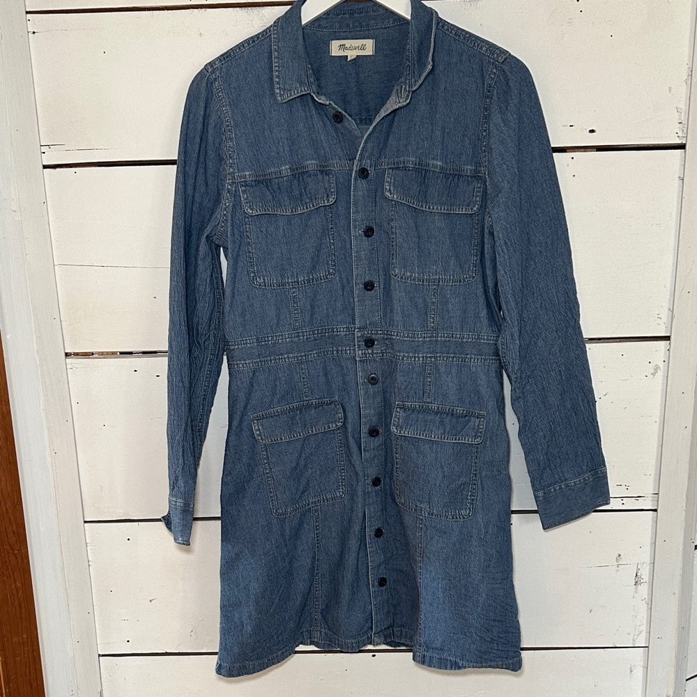 Madewell Denim Utility Shirtdress - Picture 2 of 13